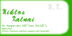 miklos kalnai business card